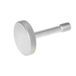 Stainless Steel Knurled Thumb Screws, Flat Type, with Recessed Stud for Loss Protection