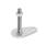 GN 43 Pieds de machine en inox avec patte de fixation, à goujon fileté ou taraudé Type (base): D0 - Sans sous-couche en caoutchouc
Version (Goujon/Douille): UK - Avec écrou hexagonal interne en haut, réglage par clé plate en bas