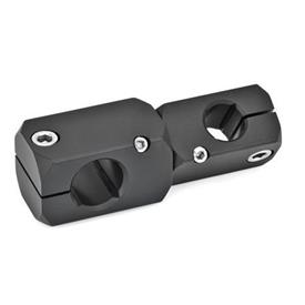 GN 475 Aluminum, Twistable Two-Way Mounting Clamps Finish: ELS - Anodized finish, black