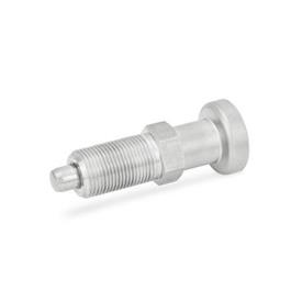 GN 617 Stainless Steel Indexing Plungers, Non Lock-Out Material: NI - Stainless steel<br />Type: AN - With stainless steel knob, without lock nut