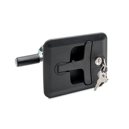 EN 5630 Technopolymer Plastic Rotary Toggle Latches, with Lockable T-Handle Color T-handle: SW - Black, RAL 9005, matte finish
