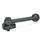 GN 918 Steel Eccentrical Cam Units, Radial Clamping, with Threaded Bolt Type: GV - With ball lever, straight (serrations)
Clamping direction: L - By counter-clockwise rotation