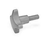 Stainless Steel AISI CF-8 Hand Knobs, with Threaded Stud
