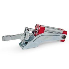 GN 860 Abrazaderas de palanca neumáticas de acero, con base de montaje horizontal Tipo: EP - Versión en barra sólida, con broche soldable