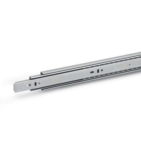 Telescopic Slides GN 1450: Stainless Steel, with Full Extension, Load Capacity up to 108 lbf