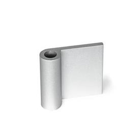 GN 2291 Alas de bisagra de aluminio, para uso con perfiles de aluminio / elementos de panel Tipo: AF - Ala de bisagra exterior<br />Identificación: A - Sin orificios