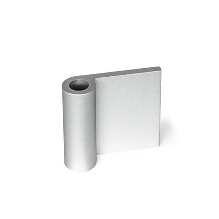 GN 2291 Alas de bisagra de aluminio, para uso con perfiles de aluminio / elementos de panel Tipo: AF - Ala de bisagra exterior
Identificación: A - Sin orificios