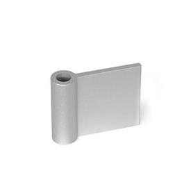 GN 2291 Alas de bisagra de aluminio, para uso con perfiles de aluminio / elementos de panel Tipo: IF - Ala de bisagra interior<br />Identificación: A - Sin orificios