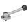GN 918.7 Stainless Steel Clamping Cam Units, Downward Clamping, with Threaded Bolt Type: KV - With ball lever, angular (serrations)
Clamping direction: L - By counter-clockwise rotation