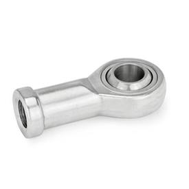 GN 648.5 Stainless Steel Rod End Bearings, Tapped Type Type: WK - Stainless steel PTFE / stainless steel, self-lubricating
