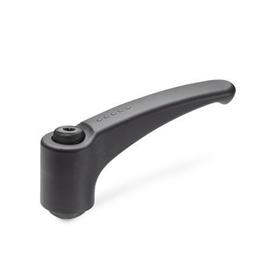 EN 604 Technopolymer Plastic Adjustable Levers, Tapped Type, with Steel Components, Ergostyle® Color: SG - Black-gray, RAL 7021, matte finish