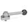 GN 918.5 Stainless Steel Eccentrical Cam Units, Radial Clamping, with Threaded Bolt Type: GV - With ball lever, straight (serrations)
Clamping direction: R - By clockwise rotation (drawn version)