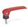 GN 927 Zinc Die-Cast Clamping Levers with Eccentrical Cam, Threaded Stud Type, with Steel Components Type: B - Plastic contact plate without setting nut
Color: R - Red, RAL 3000