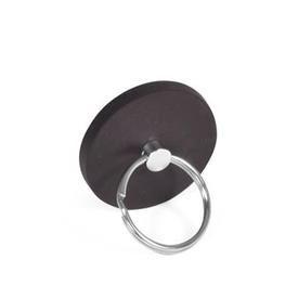 GN 51.7 Steel Retaining Magnets, with Ball Knob or Key Ring, with Rubber Jacket Type: B - With key ring