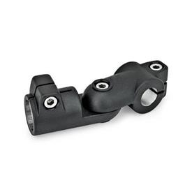 GN 288 Aluminum Swivel Clamp Connector Joints Type: S - Stepless adjustment<br />Finish: SW - Black, RAL 9005, textured finish