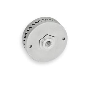 GN 188 Stainless Steel Serrated Locking Plates, Weldable Type: C - With threaded bushing and positioning hub