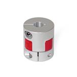 Aluminum Elastomer Jaw Couplings, with Clamping Hub, with Metric-Inch Bores