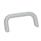 GN 565.2 Angled Aluminum Cabinet U-Handles, with Tapped or Through Holes, with Mounting Hardware Type: A - Mounting from the back (tapped blind hole)
Finish: SR - Silver, RAL 9006, textured finish