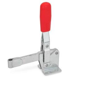GN 810 Abrazaderas de palanca de actuación vertical de acero, con base de montaje horizontal Tipo: E - Versión en barra sólida, con broche soldable