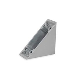 GN 30i Soportes angulares de zinc fundido a presión, para perfiles de aluminio (sistema modular i) Tipo: A - Sin accesorio<br />Tamaño: 30x60/40x80