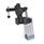 GN 962 Steel Heavy Duty Pneumatic Toggle Clamps, with Vertical Mounting Base, with Magnetic Piston Type: CPV - Clamping arm with slotted hole, with two flanged washers and GN 708.1 spindle assembly