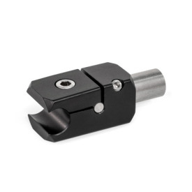 GN 476.2 Aluminum Rail T-Mounting Clamps, Splittable Type: W - With stud<br />Finish: ELS - Anodized finish, black