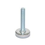 Steel Willi Glide Leveling Mounts, Fixed Threaded Stud Type, with Plastic / Rubber Pad