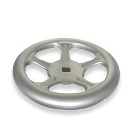 GN 228 Stainless Steel AISI 316L Sheet Metal Spoked Handwheels, with or without Revolving Handle Material: A4 - Stainless steel<br />Bore code: V - With square<br />Type: A - Without handle