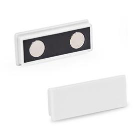 GN 53.2 Plastic Retaining Magnets, Rectangular-Shaped Color: WS - White, RAL 9003