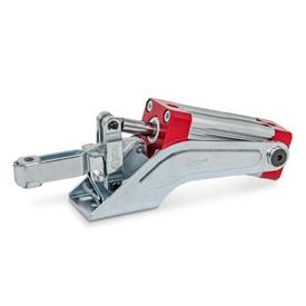 GN 860 Abrazaderas de palanca neumáticas de acero, con base de montaje horizontal Tipo: AP - Versión de barra en U, con dos arandelas bridadas