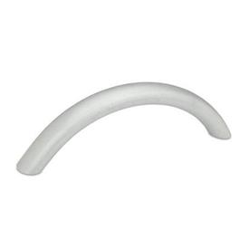 GN 565.4 Aluminum Arched Pull Handles, with Tapped or Counterbored Through Holes Type: A - Mounting from the back (tapped blind hole)<br />Finish: BL - Plain, tumbled finish