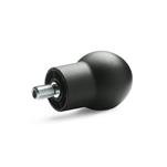 Technopolymer Plastic Revolving Ball Knobs, with Threaded Stud, Ergostyle®