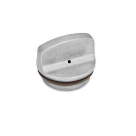 GN 442 Aluminum Threaded Plugs, with Finger Grip, Resistant up to 392 °F Identification no.: 2 - With vent hole<br />Color: BL - Plain, tumbled finish