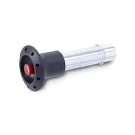 GN 114.2 Plastic Rapid Release Pins, with Steel Shank, with Axial Lock (Pawl) 