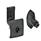 EN 115.5 Technopolymer Plastic Cam Latches, for Snap-Fit Mounting Type: VDE - With double bit 
Finish: SW - Black, RAL 9005, textured finish
Identification no.: 2 - Latch housing with  rectangular stop