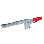 Steel Extended Arm Horizontal Acting Toggle Clamps, with Safety Hook, with Vertical Mounting Base
