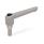 WN 303.1 Plastic Adjustable Levers, Threaded Stud Type, with Stainless Steel Components, with Push Button Lever color: GS - Gray, RAL 7035, textured finish
Push button color: S - Black, RAL 9005