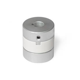 GN 2243 Aluminum Oldham Couplings, Hub with Set Screw, with Metric-Inch Bores Bore code: K - With keyway (from d<sub>1</sub> = 20)