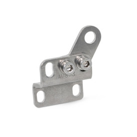 GN 801.4 Équerres de montage en inox, pour sauterelles, avec embase verticale, avec / sans capteur Type: H - Pour sauterelles, avec manette indexable horizontale<br />N° d'identification: 2 - Sans capteur de proximité