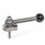 GN 918.5 Stainless Steel Eccentrical Cam Units, Radial Clamping, Screw from the Operator's Side Type: GVS - With ball lever, straight (serrations)
Clamping direction: L - By counter-clockwise rotation