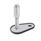 GN 43 Metric Thread, Stainless Steel Leveling Feet, Tapped Socket or Threaded Stud Type, with Mounting Hole, Teardrop Shape Type (Base): D1 - With rubber cap, clipped on, black
Version (Stud / Socket): W - With adjustable sleeve, covered thread, wrench flat at the bottom
