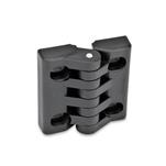 Technopolymer Plastic Hinges, Adjustable, with Slotted Holes