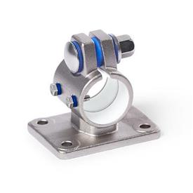 GN 146.15 Noix de serrage avec embase pour actionneur linéaire en inox Type: B - Avec étanchéités
