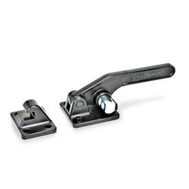 GN 852 Steel Heavy Duty Latch Type Toggle Clamps Type: T - With mounting holes, without U-bolt latch, with catch