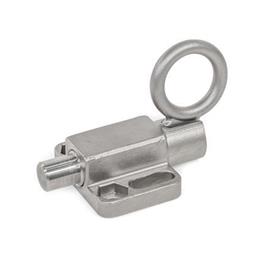 GN 722.6 Stainless Steel Indexing Plungers, Lock-Out, with Mounting Flange Type: C - With pull ring, lock-out