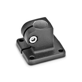 GN 162 Aluminum Base Plate Connector Clamps, with 4 Mounting Holes Finish: SW - Black, RAL 9005, textured finish