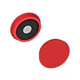GN 53.1 Imanes de retención, de plástico, forma de disco Color: RT - Rojo, RAL 3031