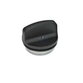 GN 441 Aluminum Threaded Plugs, with Finger Grip, Resistant up to 212 °F Identification no.: 2 - With vent hole<br />Color: SW - Black, RAL 9005, textured finish