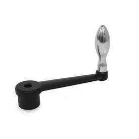 DIN 469 Cast Iron Straight Crank Handles, with Fixed or Revolving Handle, with Round or Square Bore Bohrungskennzeichen: B - Bore<br />Type: F - With fixed handle