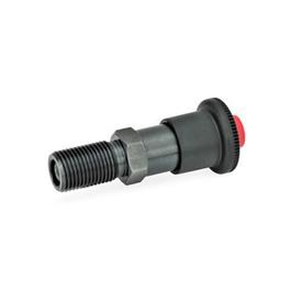 GN 414.1 Steel Safety Lock Indexing Plungers, with Push Button Click-Type Lock Material: ST - Steel<br />Type: A - Without lock nut